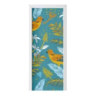 Naklejki na ścianę - Naklejka na drzwi HOMEPRINT Wzór ptaków leśnych 95x205 cm - miniaturka - grafika 1