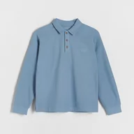Koszulki dla chłopców - Reserved - Longsleeve polo oversize - Niebieski - miniaturka - grafika 1
