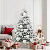 Bombki - vidaXL Zestaw Bombek Choinkowych 9 pcs Biały - miniaturka - grafika 1