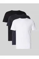 Koszulki męskie - T-shirt o kroju regular fit z czystej bawełny w zestawie 3 szt. - Selected Homme - miniaturka - grafika 1