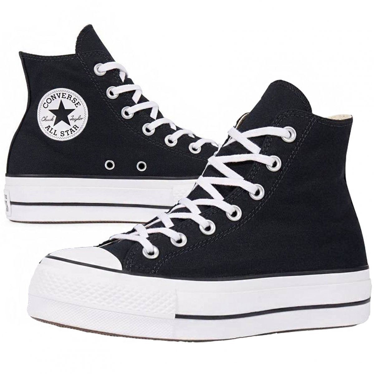 Converse buty trampki damskie czarne wysokie platforma 560845C 41