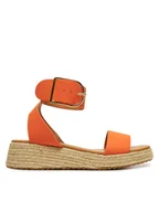 Espadryle damskie - DeeZee Espadryle QS276-1 Pomarańczowy - miniaturka - grafika 1