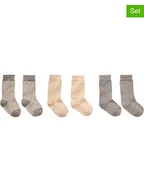 Skarpetki dla dzieci - JAKO-O Skarpety (3 pary) w kolorze beżowo-szarym - miniaturka - grafika 1