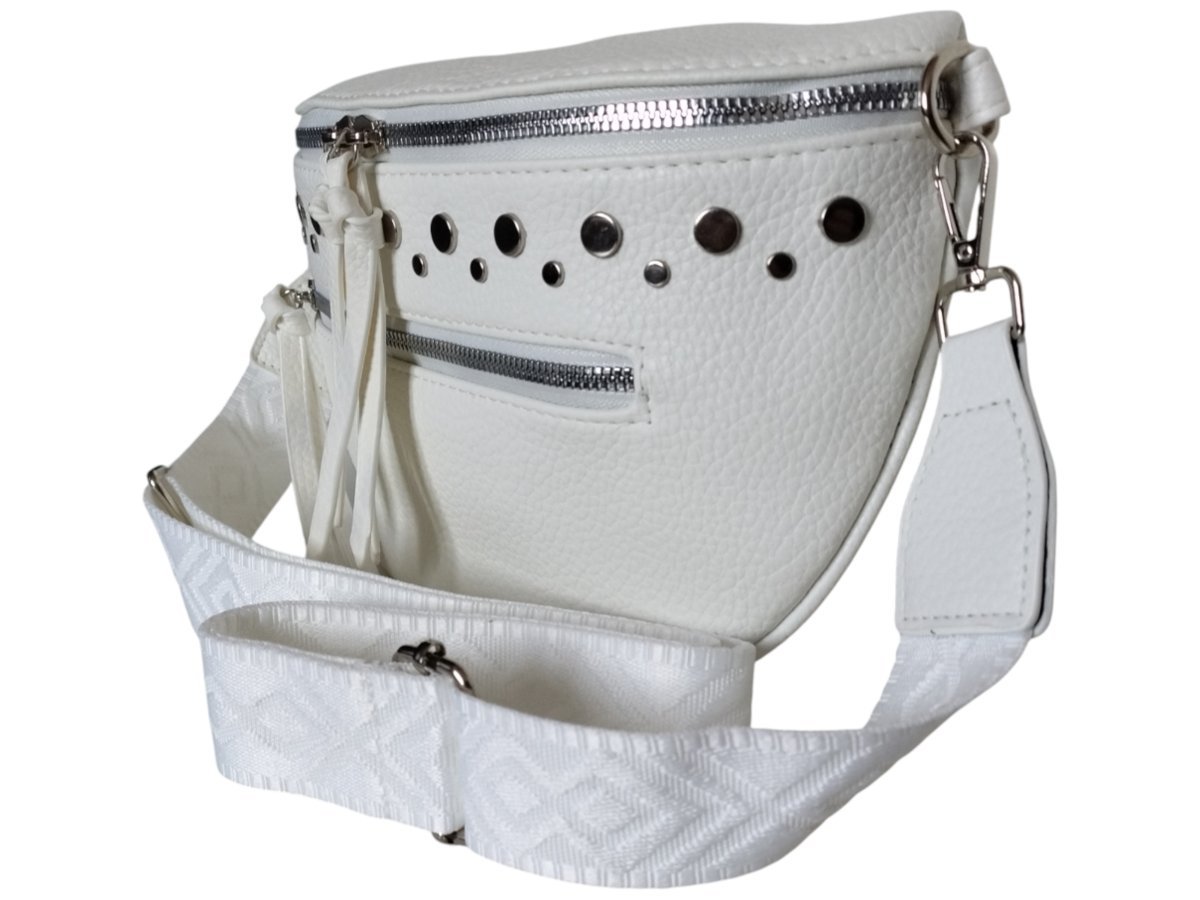 Nerka Damska Na Ramię, Torebka Damska Listonoszka, Mała Saszetka, Biały