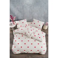 Pościel - Kremowa pościel dwuosobowa z bawełny renforcé z prześcieradłem 4-częściowa 200x220 cm Mini Hearts – Mila Home - miniaturka - grafika 1