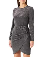 Etui na dokumenty i karty - ONLY Women's ONLRICH L/S Glitter Dress JRS sukienka etui, czarna/szczegóły: srebrny metalik, S - miniaturka - grafika 1