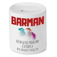 Skarbonki - SKARBONKA DLA BARMANA ROZWIĄZUJE PROBLEMY PREZENT z Nadrukiem ze Zdjęciem - miniaturka - grafika 1