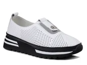 Półbuty damskie - Półbuty damskie białe skórzane S.Barski LR61-7092 na platformie wsuwane-36 - miniaturka - grafika 1