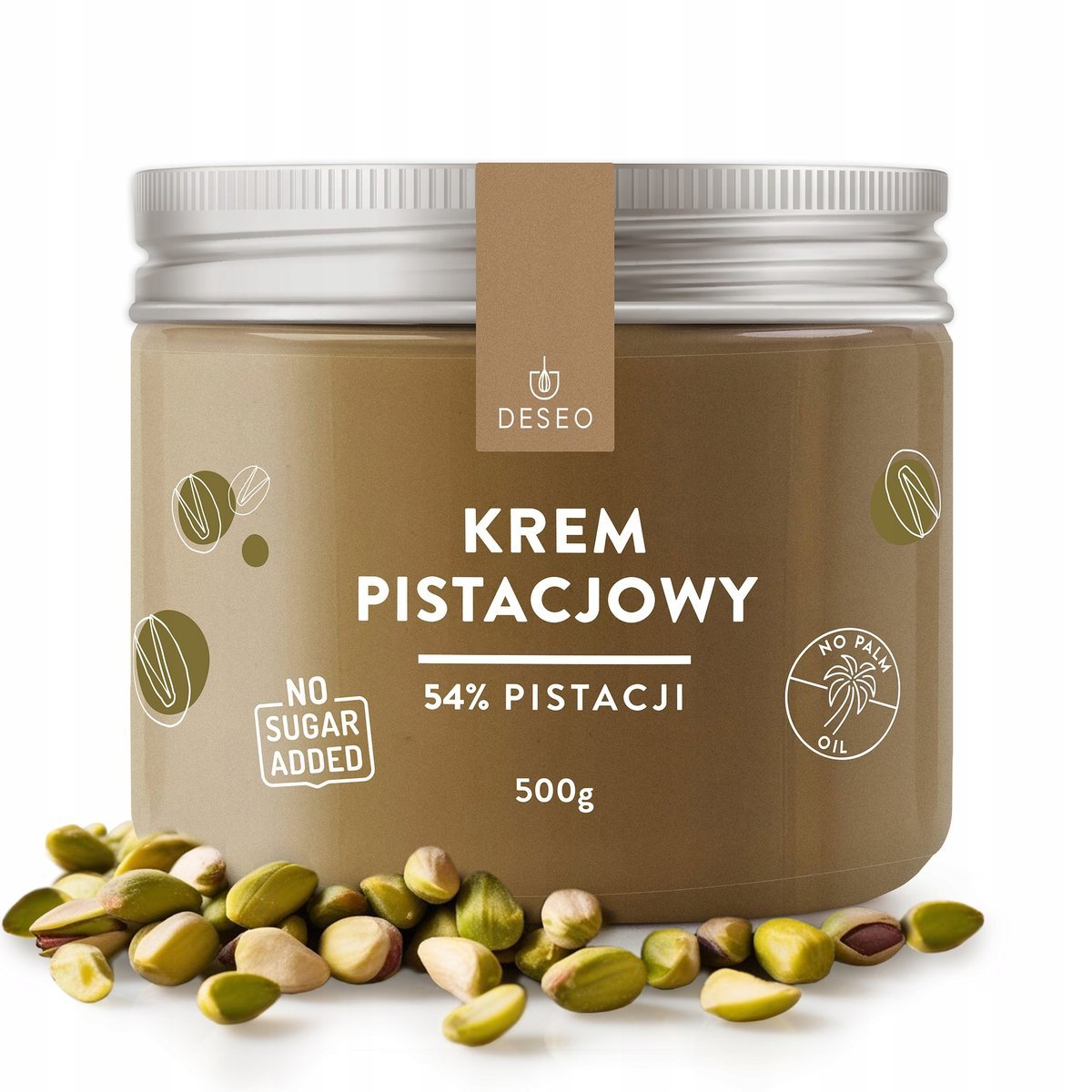 Krem pistacjowy BEZ CUKRU 500g DESEO Krem z pistacji pasta pistacjowa