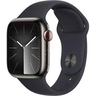 Apple Watch Series 9 GPS + Cellular 41mm Stal Sport S/M Czarny - Smartwatch - miniaturka - grafika 1