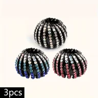 Ozdoby do włosów - TEMU 2/3 szt. Proste Rozciągliwe Gumki do Włosów, Eleganckie Lśniące Kokardy z Cyrkoniami w Stylu Ptasiego Gniazda na Koński Ogon i Fryzy - miniaturka - grafika 1