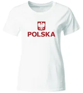 Koszulki sportowe damskie - Koszulka Kibica Reprezentacji Polski. Koszulka Damska Dla Kibica, Biała, Roz. XXL - miniaturka - grafika 1