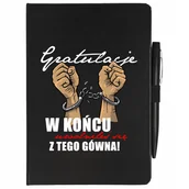 Notesy i bloczki - ZESTAW NOTES A5 + DŁUGOPIS POŻEGNANIE W PRACY WZÓR - miniaturka - grafika 1