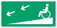 Systemy ekspozycyjne i znaki informacyjne - AC079 DROGA EWAKUACYJNA DLA NIEPEŁNOSPRAWNYCH LEWOSTRONNA, KS - FOLIA PODŁOGOWA FOTOLUMINESCENCYJNA; (400X200MM) - miniaturka - grafika 1