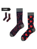 Skarpetki męskie - TODO SOCKS Skarpety (2 pary) w kolorze czarno-czerwonym - miniaturka - grafika 1