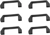 Zawiasy, okucia i inne akcesoria - Zestaw 6 czarnych plastikowych uchwytów do przenoszenia, rozstaw otworów 120 mm - miniaturka - grafika 1