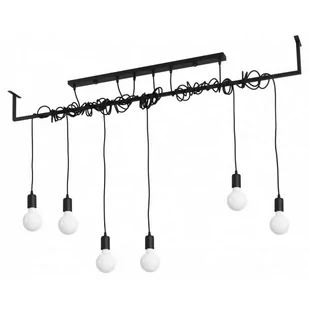 Sollux Lighting Lighting Stylowa Oprawa na Sufit Lampa wisząca Żyrandol SALAMANCA 6 Czarna Zwis Stal Żarówka E27 Oprawa do Salonu Sypialni Oświetlenie LED SL.0896 - Lampy sufitowe - miniaturka - grafika 2