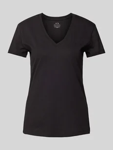 T-shirt z dekoltem w serek - Koszulki i topy damskie - miniaturka - grafika 1