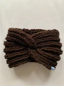 Apaszki i szaliki damskie - Opaska czekoladowy brąz handmade - miniaturka - grafika 1