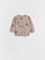 Bluzki dla niemowląt - Reserved - Bluza z haftem - pastelowy róż - miniaturka - grafika 1