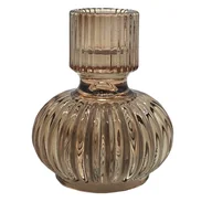 Świeczniki - Świecznik stołowy nowoczesny szklany brązowy - miniaturka - grafika 1