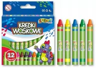 Przybory szkolne - Penmate Kolori Premium Kredki woskowe Dino 12 kolorów - miniaturka - grafika 1