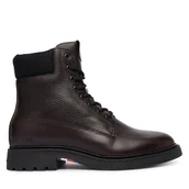 Botki męskie - Kozaki Tommy Hilfiger Comfort Lwt Wrm Mx FM0FM05595 Brązowy - miniaturka - grafika 1