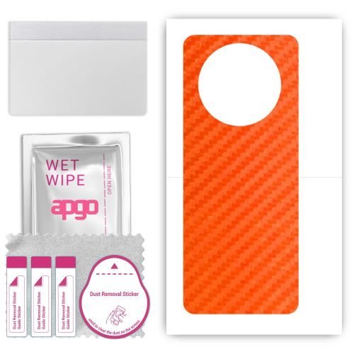 folia naklejka skórka strukturalna na TYŁ do Huawei Mate X5 - Carbon Pomarańczowy - apgo SKINS