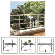 Stoły ogrodowe - The Living Store Stolik balkonowy - czarny - 60x40 cm - stalowy - Stolik Balkonowy - miniaturka - grafika 1