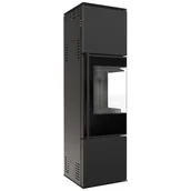 Piece wolnostojące - Piec stalowy REN/M prawy fi 150 7 kW czarne wyłożenie - miniaturka - grafika 1