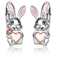 Biżuteria dla dzieci - Kolczyki srebrne Króliczki Zajączki dla dziewczynki dzieci angielskie Golden Rose - miniaturka - grafika 1