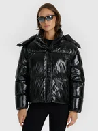 Kurtki damskie - 4F Kurtka puchowa z wypełnieniem syntetycznym damska - czarna L - miniaturka - grafika 1