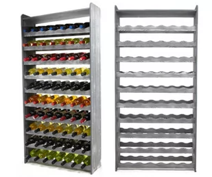 Regał na wino z półką RW-16 70 butelek - Szary Dekor / Wamar-Sosenka - Stojaki na wino - miniaturka - grafika 1