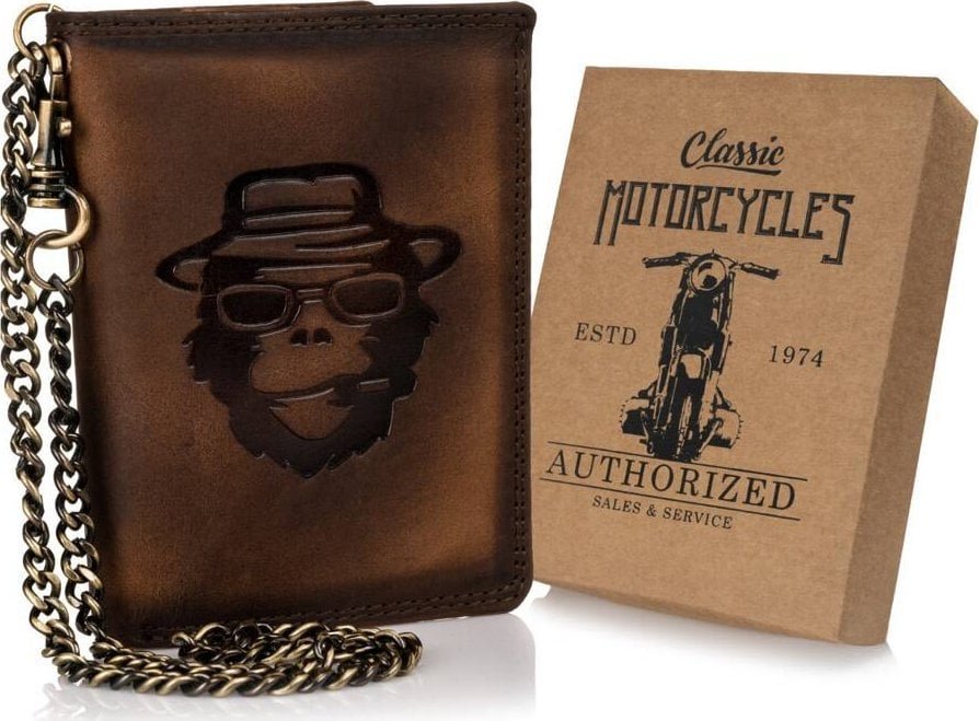 Always Wild Duży, skórzany portfel męski z łańcuszkiem NoSize