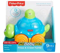 Zabawki interaktywne dla dzieci - Fisher Price Odjazdowy Żółwik Naciśnij i Jedź. - miniaturka - grafika 1