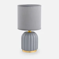 Lampy stojące - Szara lampka nocna ze złotymi dekoracjami HS8723-GR z serii STOŁOWA - miniaturka - grafika 1