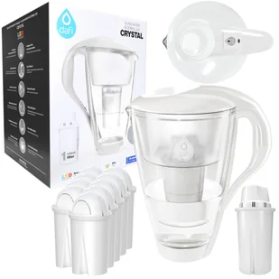 Dafi Crystal Dzbanek Filtrujący Szklany 2L + 1X Dafi Classic Wkład Filtrujący + 9X Wessper Aquaclassic Wkład Filtrujący Do Dzbanków: Brita, Aquaphor.. - Dzbanki filtrujące - miniaturka - grafika 1