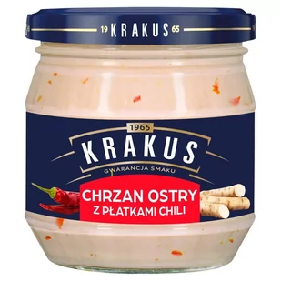 Krakus Chrzan ostry z płatkami chili 180 g - Majonezy i dressingi - miniaturka - grafika 1