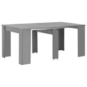 Stoły - vidaXL Rozkładany stół jadalniany, wysoki połysk, szary, 175x90x75 cm - miniaturka - grafika 1