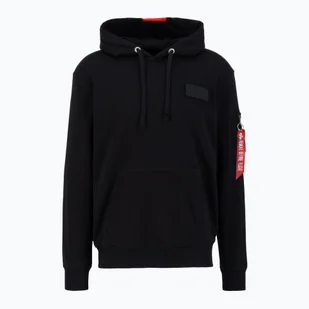 Bluza męska Alpha Industries Red Stripe Hoodie black - Bluzy męskie - miniaturka - grafika 1