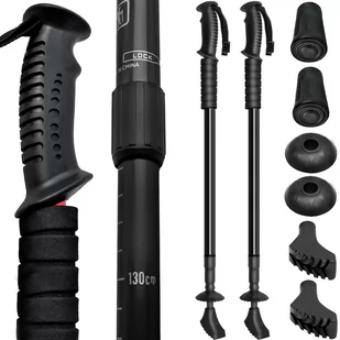 MAXY C.O. Kije trekingowe czarne + akcesoria - zestaw 2szt 5902802912534 - Kije trekkingowe - miniaturka - grafika 1