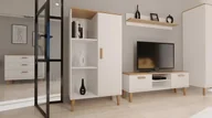Regały - Regał w stylu skandynawskim DALLAS biały&hikory - miniaturka - grafika 1