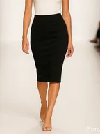 Spódnice - Spódnica czarna YY600179 - miniaturka - grafika 1