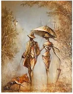 Zabawki kreatywne - DIAMENTOWA MOZAIKA KOBIETA I MĘŻCZYZNA NA SPACERZE W PARKU NOCĄ - miniaturka - grafika 1