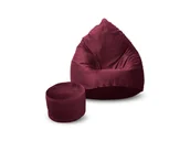 Pufy i podnóżki - Pufa welur sako XXXXL worek + gratis bordowa - miniaturka - grafika 1