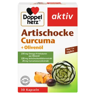 Doppelherz® aktiv Karczoch + Kurkuma + Olej z oliwek, 30 kapsułek - Suplementy naturalne - miniaturka - grafika 1