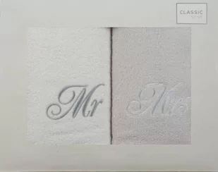 Komplet Ręczników Mr Mrs 2 2 szt. 70 x 140 Biały - Ręczniki - miniaturka - grafika 1