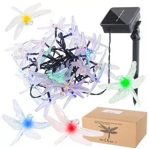 Lampki ogrodowe solarne ważki 6,5m 30LED multikolor - Lampy ogrodowe - miniaturka - grafika 1
