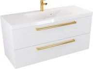 Szafki łazienkowe - Szafka z Umywalką ATHOS 100 cm MAT - Uchwyt Złoty - miniaturka - grafika 1