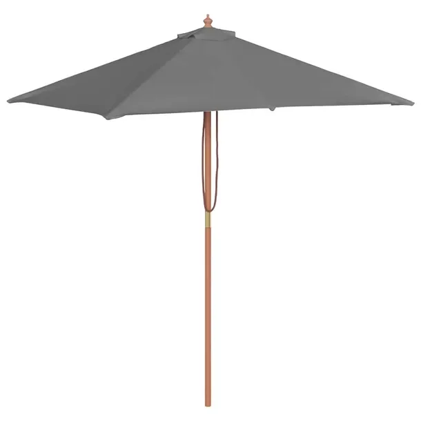 Parasol ogrodowy UV 150x200x235cm, antracytowy, bambus/drewno, śr. słupka